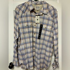 Lucky Brand Saturday Stretch XXL subdued plaid button up